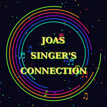 a colorful logo for joas singer 's connection with music notes