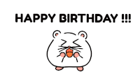 a picture of a hamster with the words happy birthday !!! below it