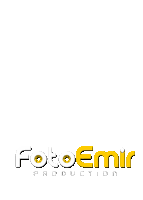 a logo for foto emir production with a white background