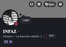 a screen shot of a person 's profile with the number 1683