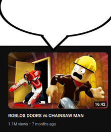 a video of roblox doors vs chainsaw man has 1.1 million views