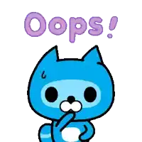 a cartoon cat with a surprised look on his face and the word oops below it