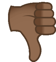 a brown thumbs down sign with a white background