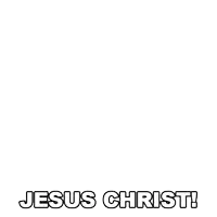 a cartoon character from south park says jesus christ on a white background