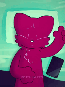 a drawing of a cat with the name bruce bronce on it