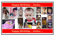 a collage of baby pictures with the words happy birthday vashu