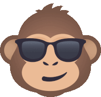 a monkey wearing sunglasses has a smirk on his face