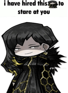 a cartoon drawing of a woman with the words i have hired this to stare at you