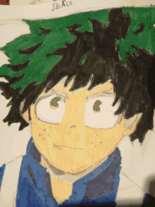 a drawing of a person with the name deku written on it