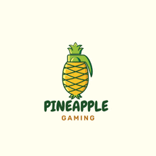 a logo for pineapple gaming has a pineapple with a grenade handle