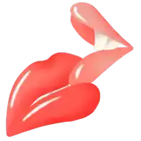 a drawing of a woman 's red lips with a white tongue