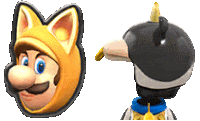 a cartoon character wearing a cat costume and a penguin hat .