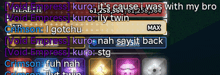 a screenshot of a video game with the words " it 's cause i was with my bro " at the bottom