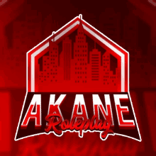 a logo for akane roleplay with a city skyline in the background