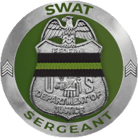 a swat department of justice sergeant badge