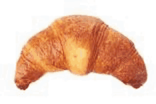 a croissant is sitting on a white background .