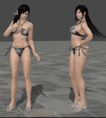 a video game character in a bikini and sandals