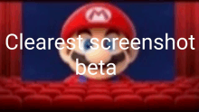 a blurred image of mario with the words clearest screenshot beta behind him