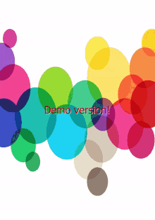 a colorful background with the words demo version in red