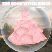 a pink dress in a bubble with the words the good witch dress