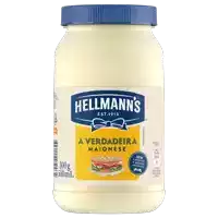 a jar of hellmann 's mayonnaise with a picture of a sandwich on it