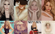 a collage of shakira 's album covers including one for el dorado