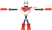 a cartoon skeleton with a scarf around his neck and red boots