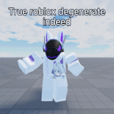 a poster that says true roblox degenerate indeed on it