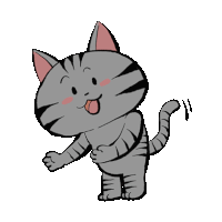 a cartoon illustration of a cat with its tongue out