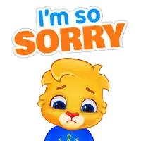 a cartoon character says i 'm so sorry with a sad look on his face