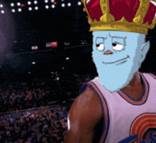 a cartoon character wearing a crown and a jersey with the number 23