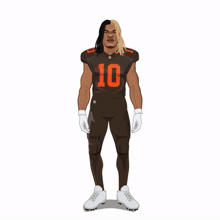 an illustration of a football player with the name quinsh on it