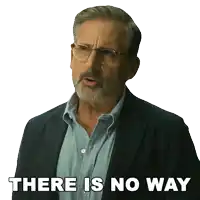 a man wearing glasses and a suit says " there is no way "