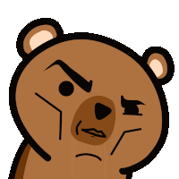 a cartoon of a bear with an angry look on its face