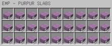 a screenshot of purple slabs in a minecraft world .