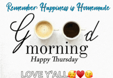 a poster that says " good morning happy thursday "