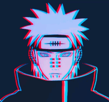 a drawing of pain from naruto with a headband