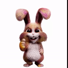 a cartoon bunny giving a thumbs up on a white background