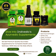 an advertisement for indivedic ayurvedic supplements