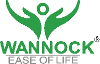 a logo for wannock ease of life has a green figure on it