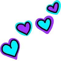 four hearts are lined up in a row on a white background