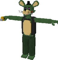 a 3d model of a green mouse with a black top hat