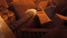 a close up of a person holding a sword in a dark room