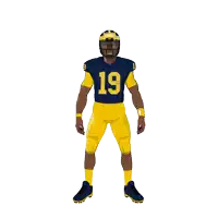 a poster of a football player from michigan