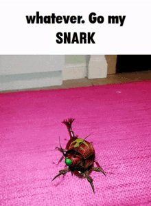 a picture of a bug that says whatever go my snark on it