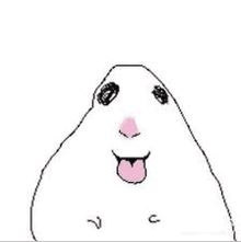 a black and white drawing of a rabbit with its mouth open and teeth showing .