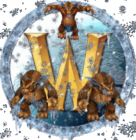 the world of warcraft logo is surrounded by ice and snowflakes