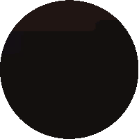 a black circle on a white background with a border