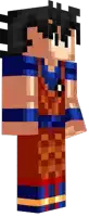 a minecraft character with a blue shirt and red and yellow pants