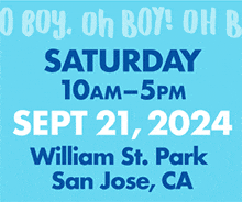 a blue sign that says saturday september 21 2024 at 10 am-5pm